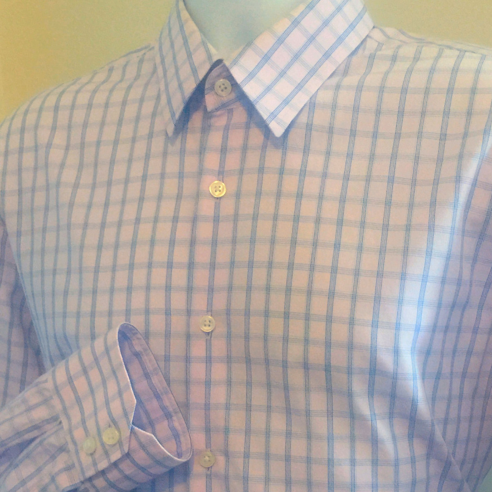 HUGO BOSS Pink & Blue Plaid Dress Shirt